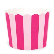 Paper Eskimo Pink Floss Stripes Baking Cups
